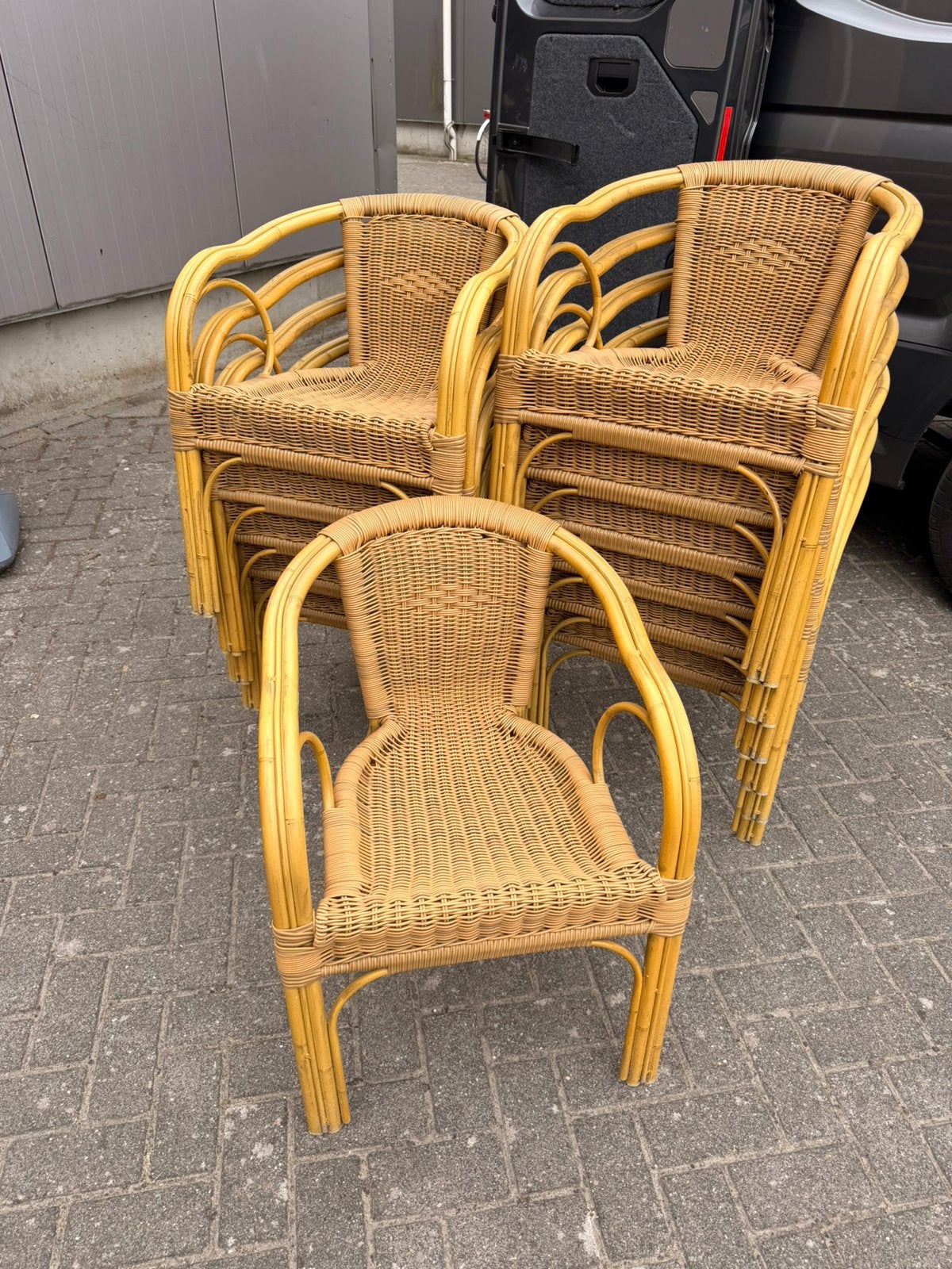 Wicker Stoelen aluminium terras stapelbare terrasstoelen, Ophalen of Verzenden, Gebruikt, Aluminium, Stapelbaar