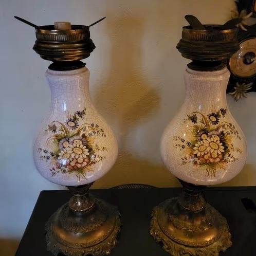 2 x dezelfde lampen met glazen kap, Ophalen of Verzenden, Glas