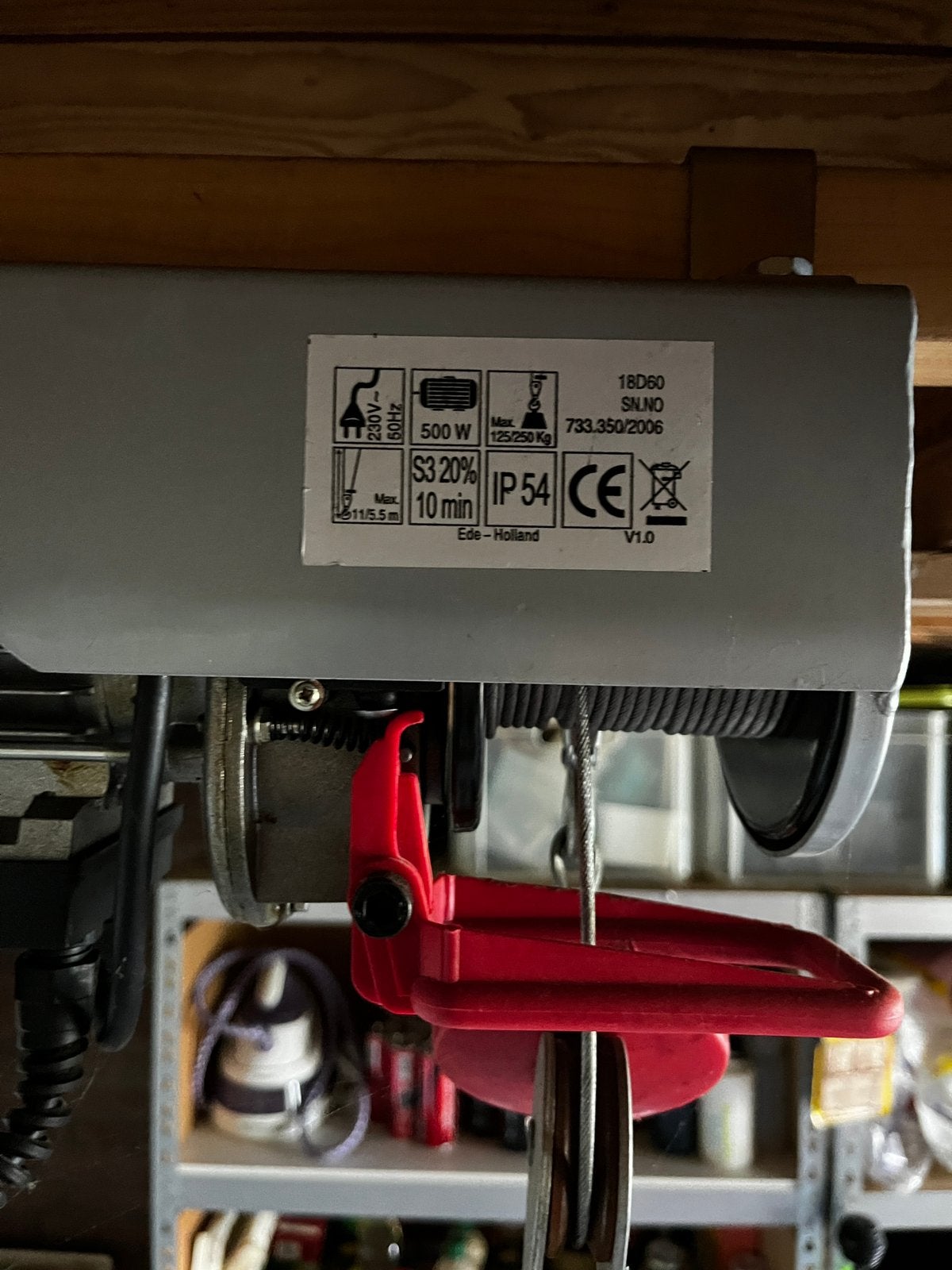 Elektrische takel 125/250 kg, Ophalen, Gebruikt