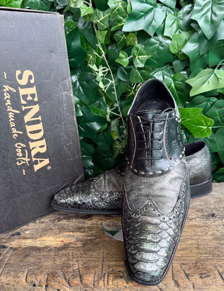 geweldig mooie veterschoen met python leer  Sendra maat 45, Sendra, Zwart, Nieuw, Ophalen of Verzenden