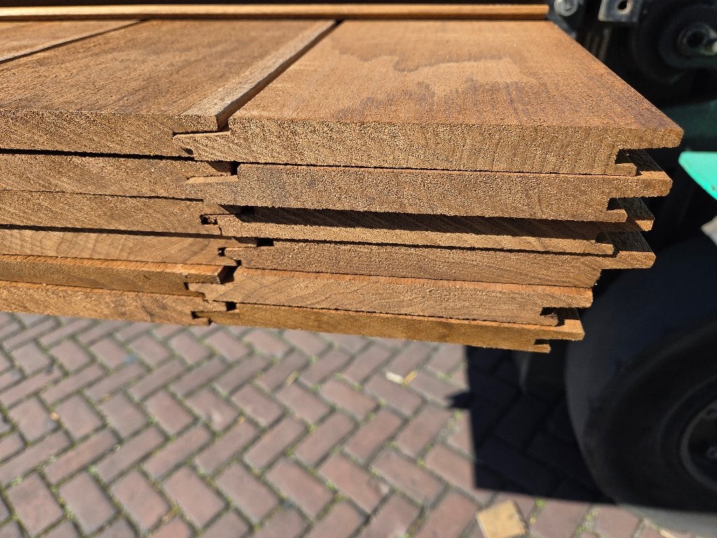 16.9 m2 Hardhout Rabat - Fijnbezaagd - nr: HP54, Tuin en Terras, Palen, Balken en Planken, Ophalen, Planken, Nieuw, Hardhout