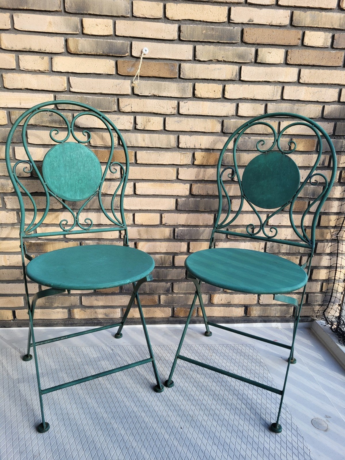 Bistrostoeltjes/tuinstoeltjes. terras/tuin/balkon, Tuin en Terras, Ophalen, Gebruikt, Metaal