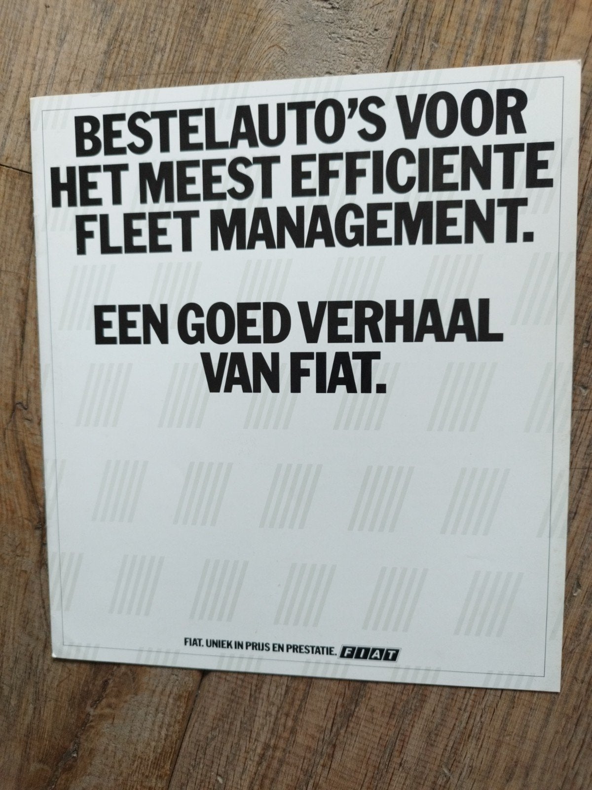 Fiat Bestelauto's Brochure 1985 - Efficiënt Fleet Management, Ophalen of Verzenden, Zo goed als nieuw, Fiat