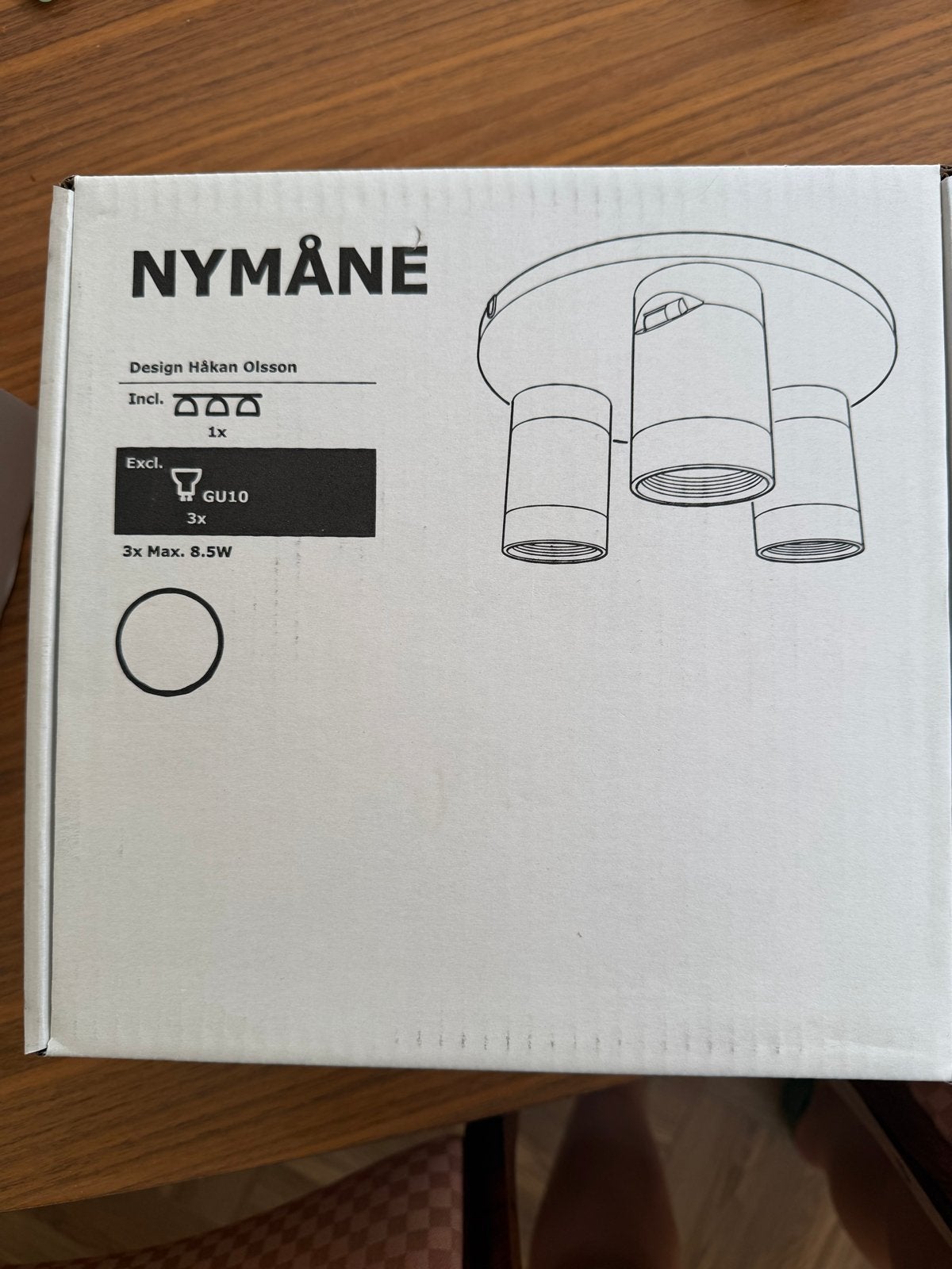 IKEA Nymåne Plafondlamp - Nieuw in doos, Ophalen, Modern, Verstelbaar, GU10