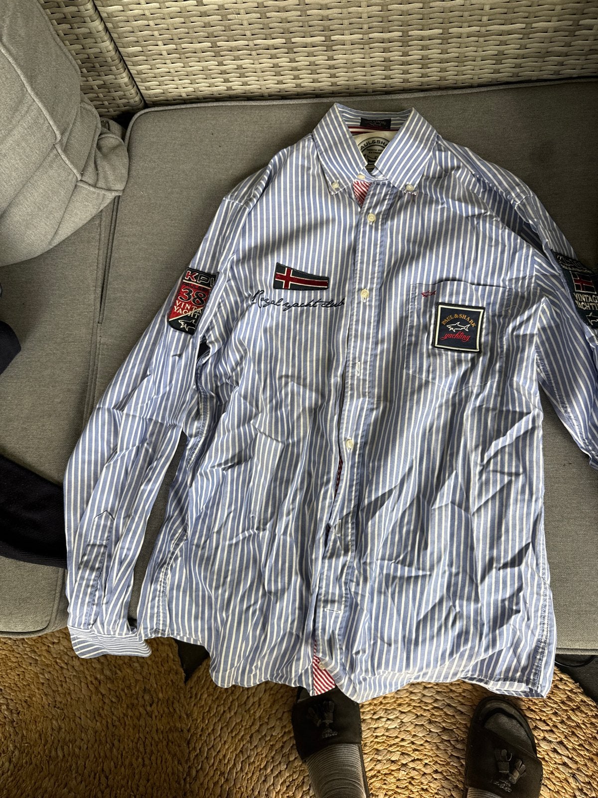 Paul en shark gestreept overhemd, Kleding | Heren, Ophalen of Verzenden, Gedragen, Blauw, Overige halswijdtes