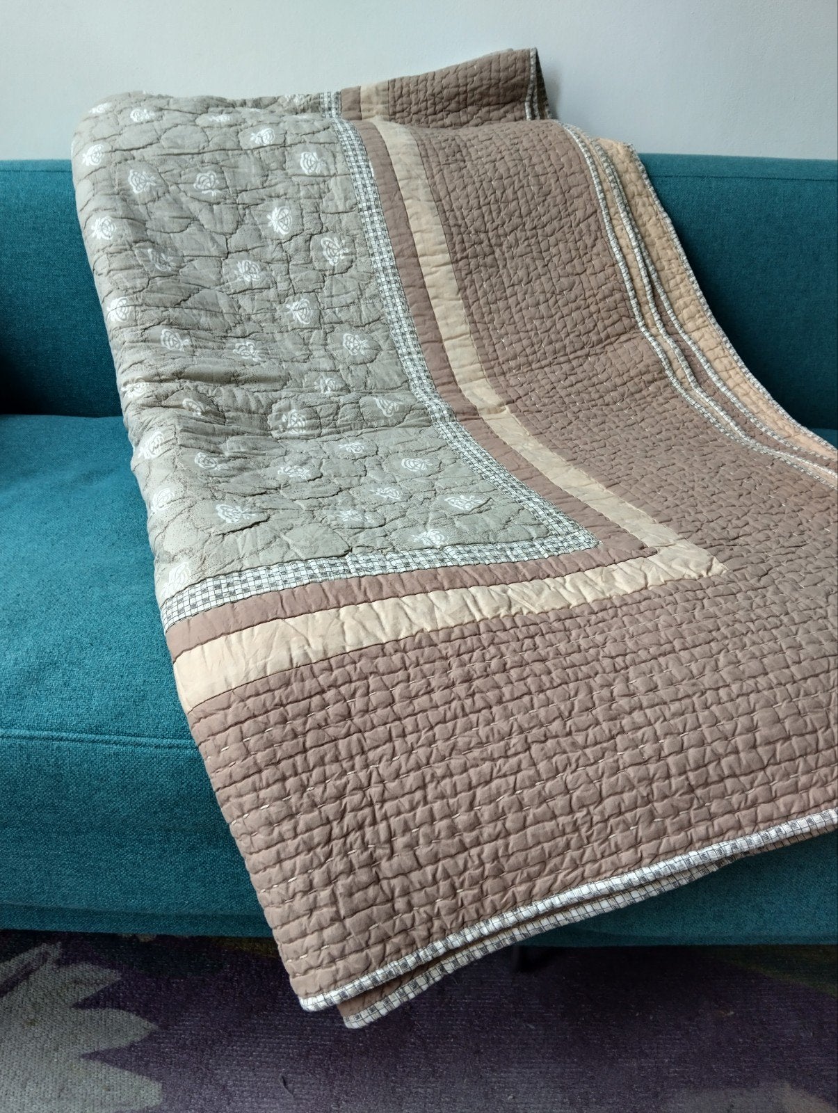 QUILT - Boutis Pique Main - Vintage Bijenkorf, Ophalen of Verzenden, Gebruikt