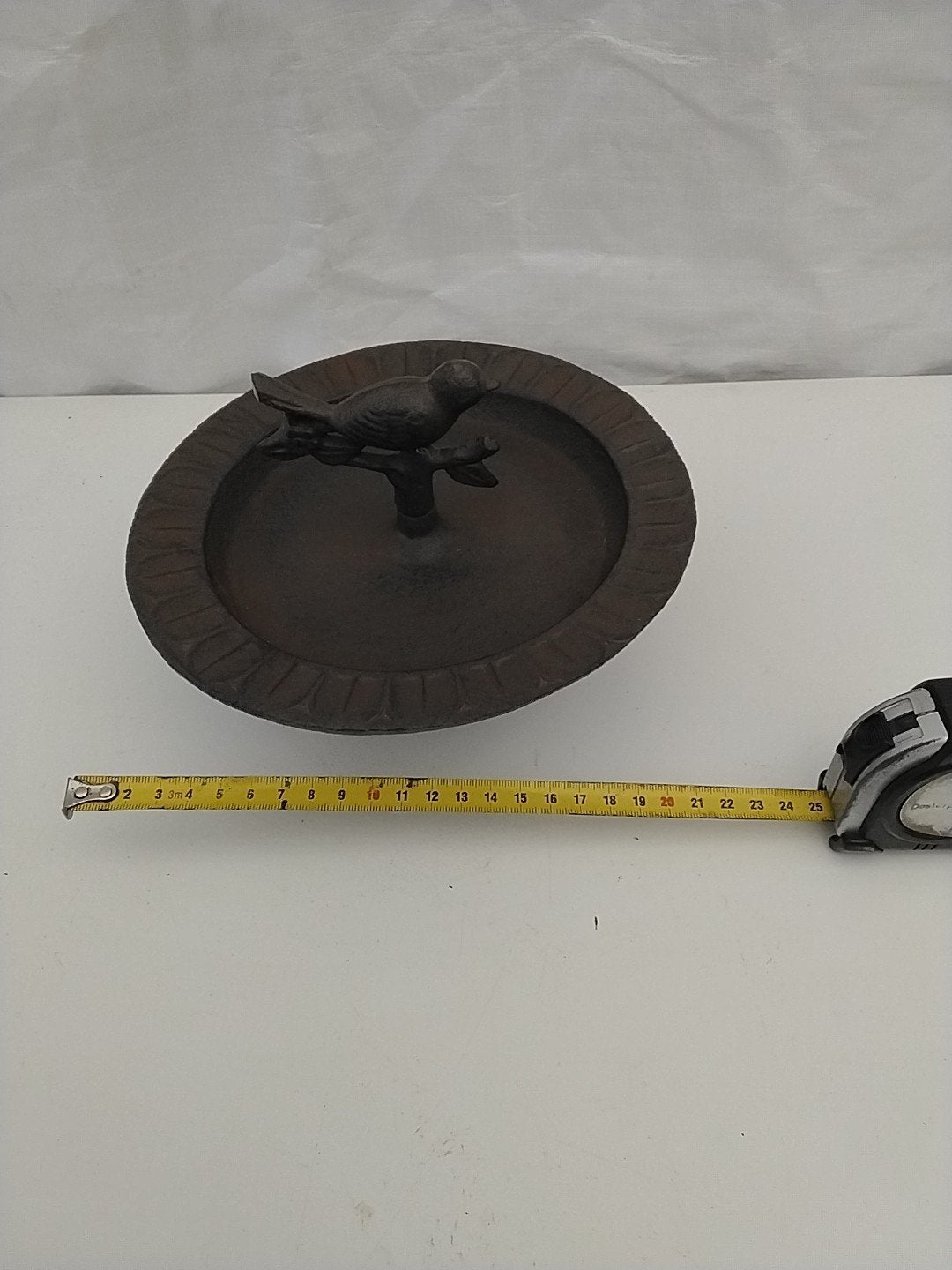 Decoratieve vogel drinkbak van metaal, Ophalen of Verzenden, Gebruikt