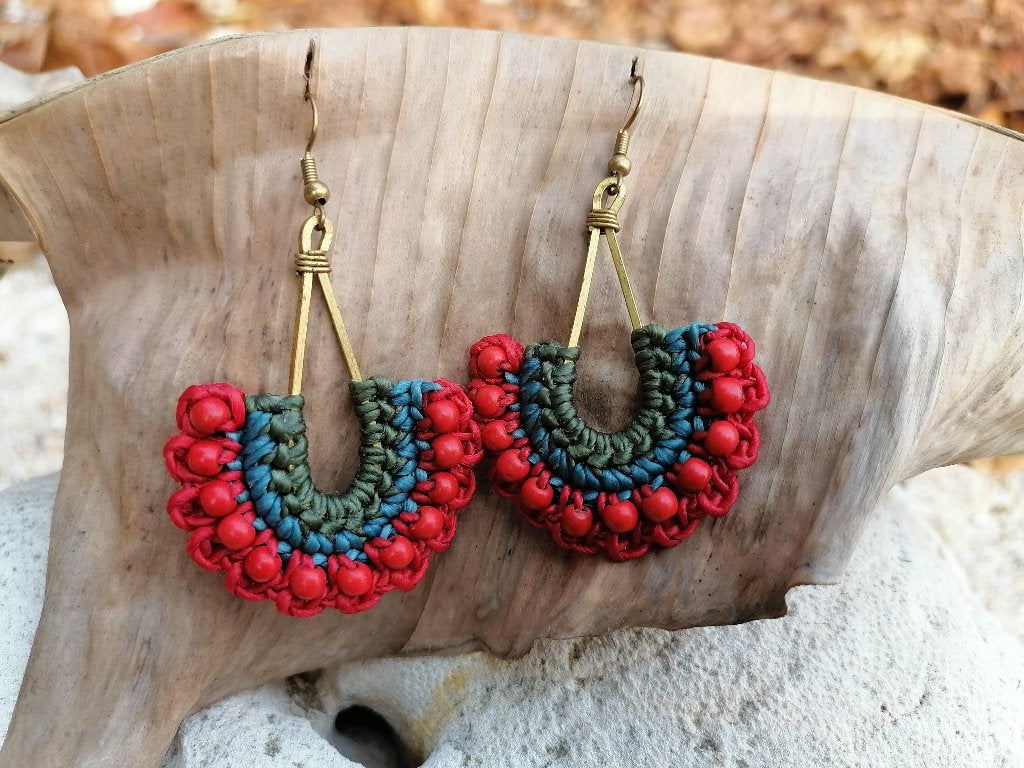 Nieuwe unieke handgemaakte oorbellen boho stijl, Overige materialen, Hangers, Nieuw, Ophalen of Verzenden
