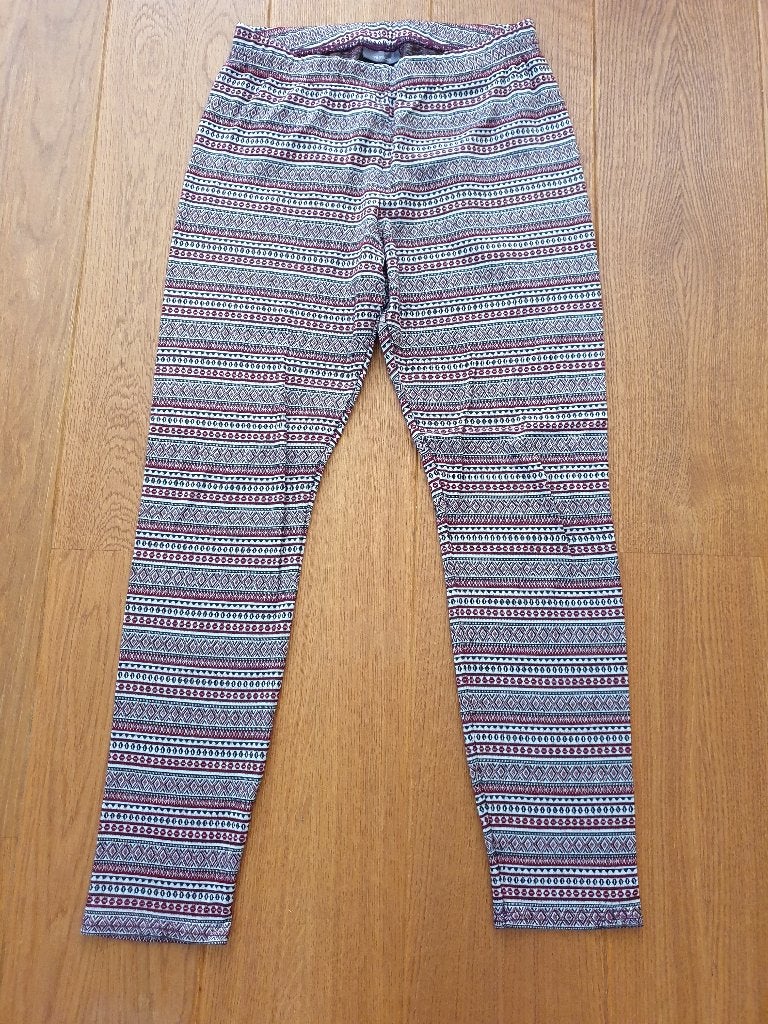 Meerkleurige stretch broek/legging, Yessica, maat S, Legging, Maat 36/38 (S), Meerkleurig, Yessica