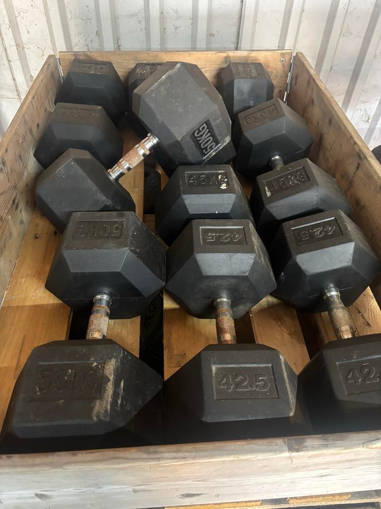 Hexa Dumbbells 42,5 t/m 50 kg - Goede staat, Ophalen, Dumbbell, Gebruikt, Diverse