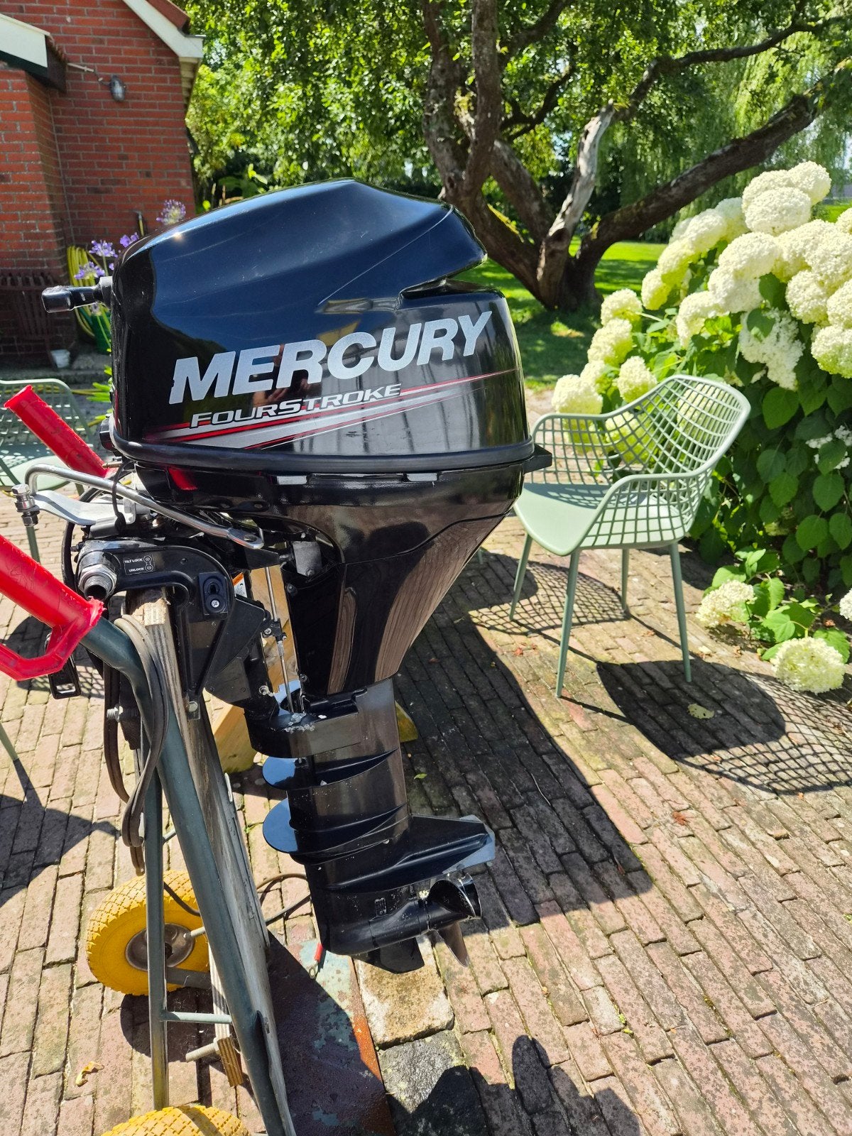 Mercury 9.9 pk  Elektrische start, Ophalen, 5 tot 10 pk, Zo goed als nieuw, Benzine