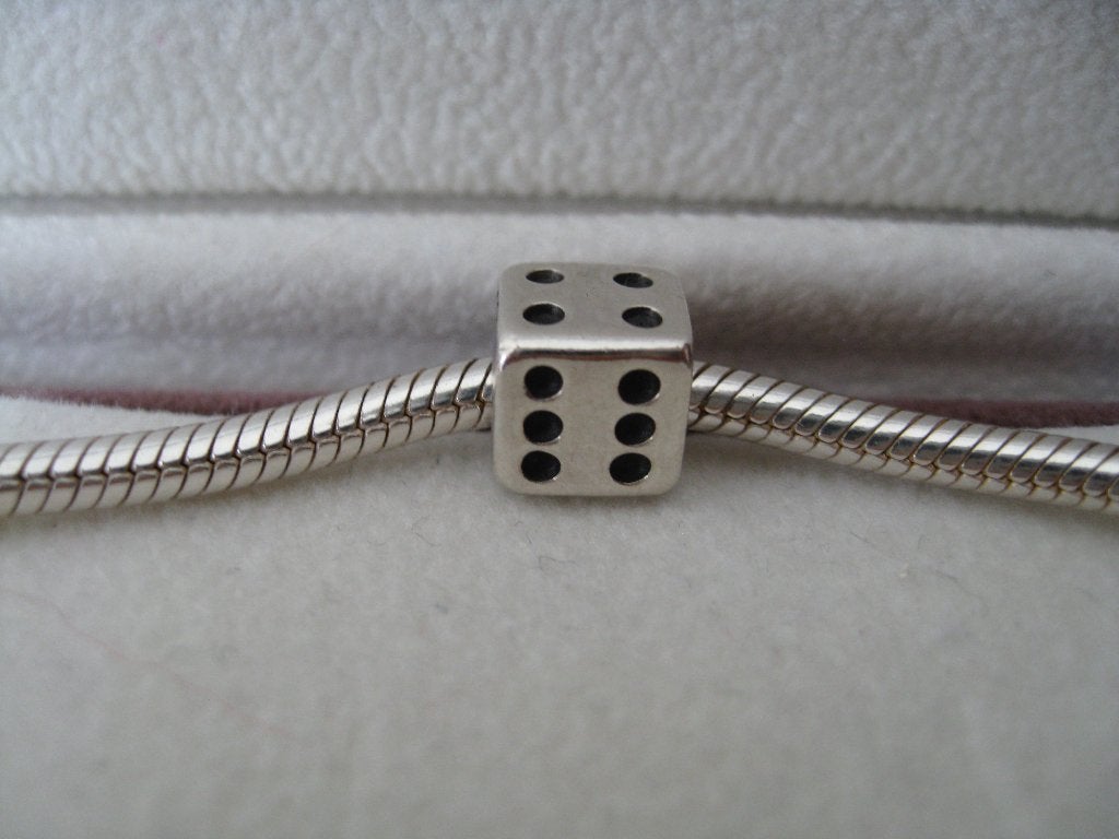 Pandora Bedel dobbelsteen, Verzenden, Zo goed als nieuw, Zilver, Pandora