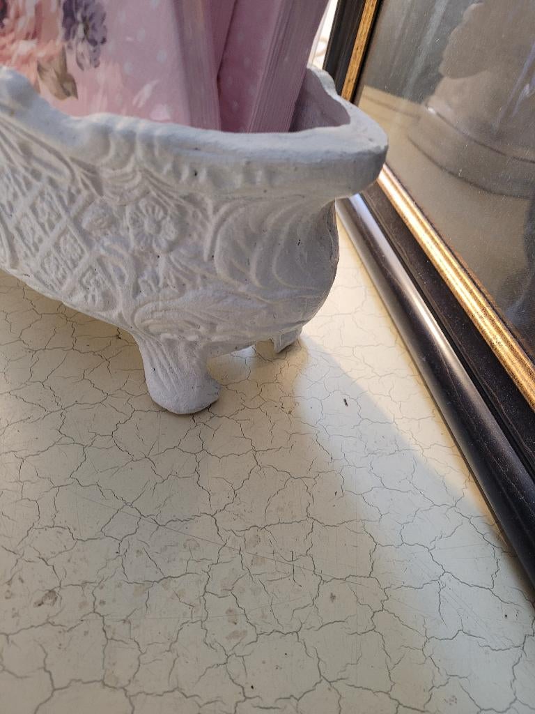 Oude sierlijke gietijzeren Franse jardinière, Antiek en Kunst, Curiosa en Brocante, Ophalen of Verzenden