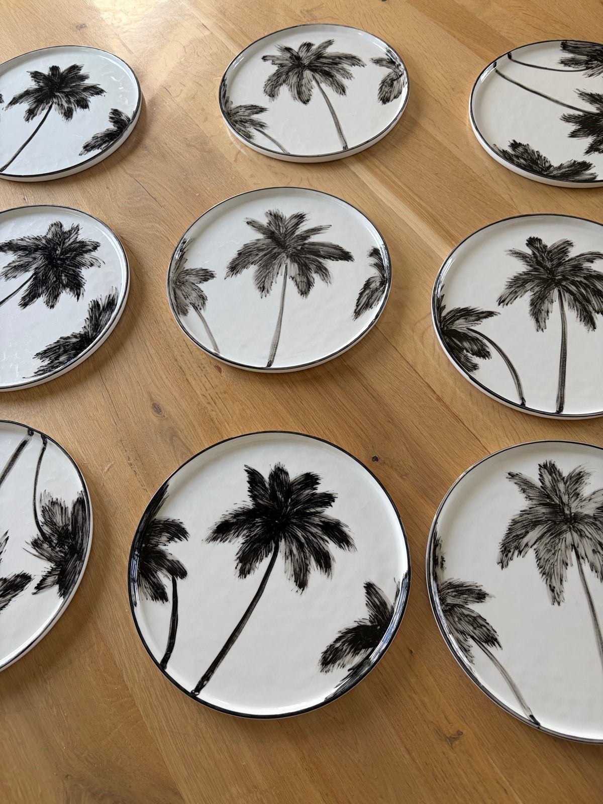 9 HKliving Palms dinerborden 27 cm, Ophalen, Gebruikt, Overige merken, Bord(en)