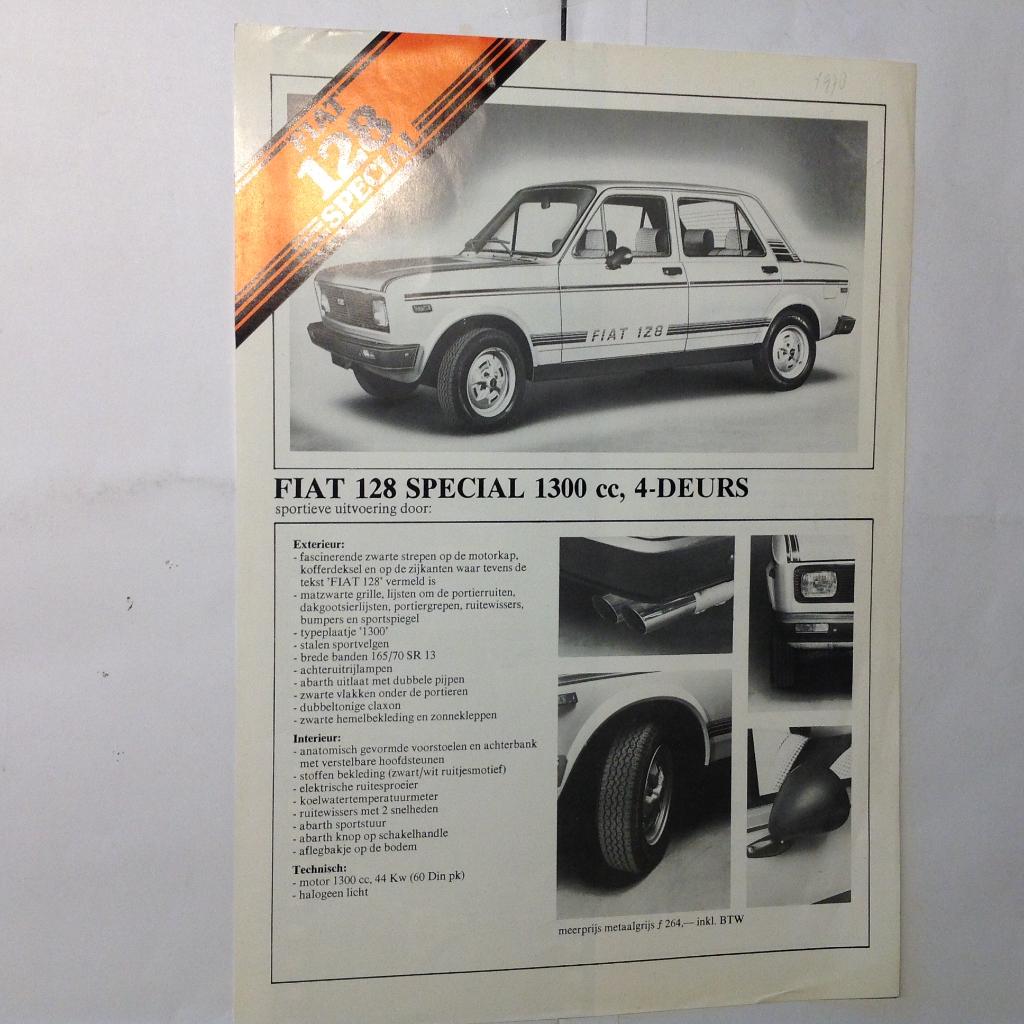 Fiat 128 Special 4d sheet NED 2 blz 1978, Ophalen of Verzenden, Nieuw, Overige merken