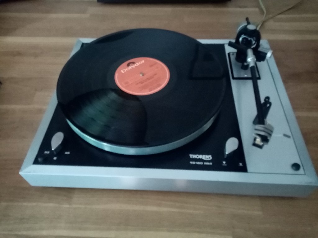 Thorens TD160 MK2 met stofkap en Shure M75ED LEZEN, Ophalen, Gebruikt, Platenspeler, Thorens