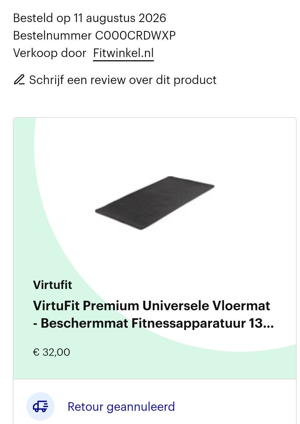 VirtuFit Premium Universele Vloermat - 130 x 70 x 0,7 cm, Ophalen of Verzenden, Nieuw, Fitnessmat