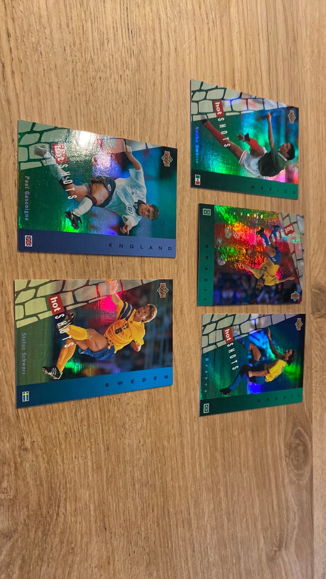 5 x hotshots upperdeck panini oa gascoigne, Verzamelen, Sportartikelen en Voetbal, Ophalen of Verzenden, Zo goed als nieuw, Buitenlandse clubs