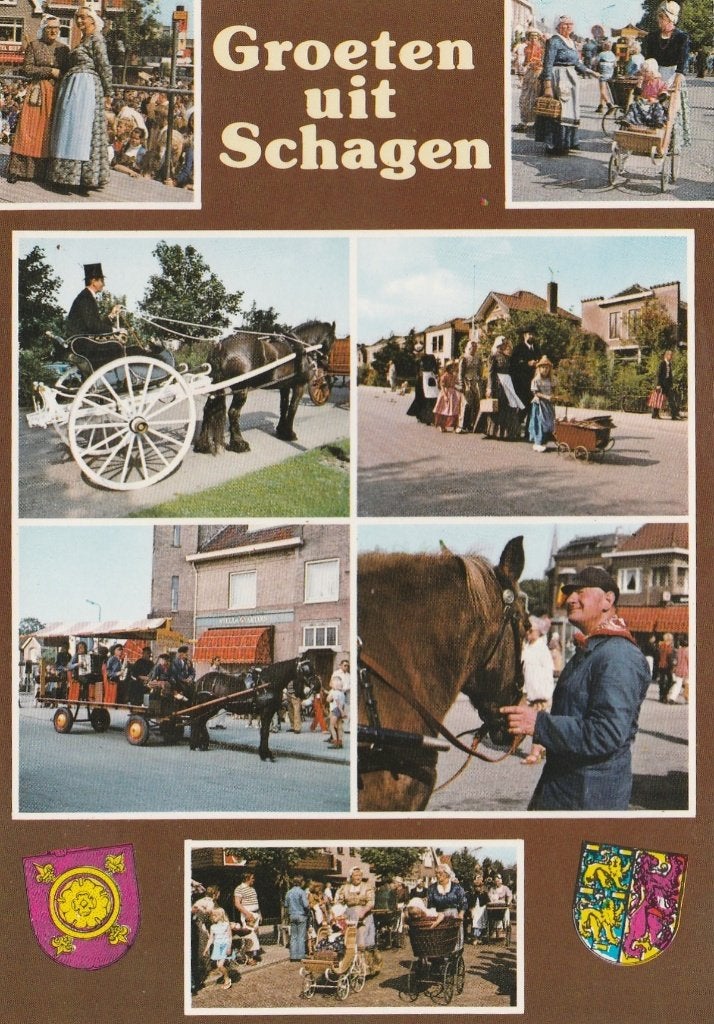 SCHAGEN Westfriese Markt Paarden Groeten, Verzenden, 1960 tot 1980, Ongelopen, Noord-Holland