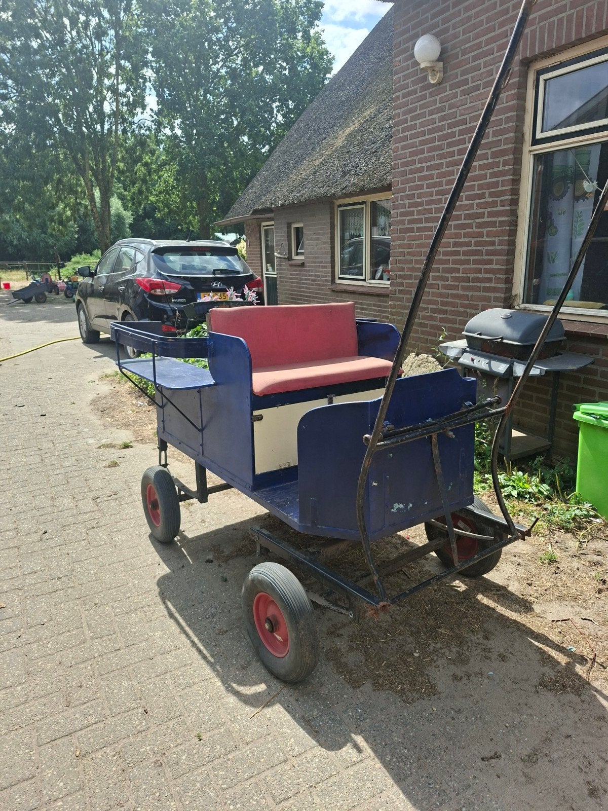 Houten pony karretje., Gebruikt, Marathonwagen, Pony
