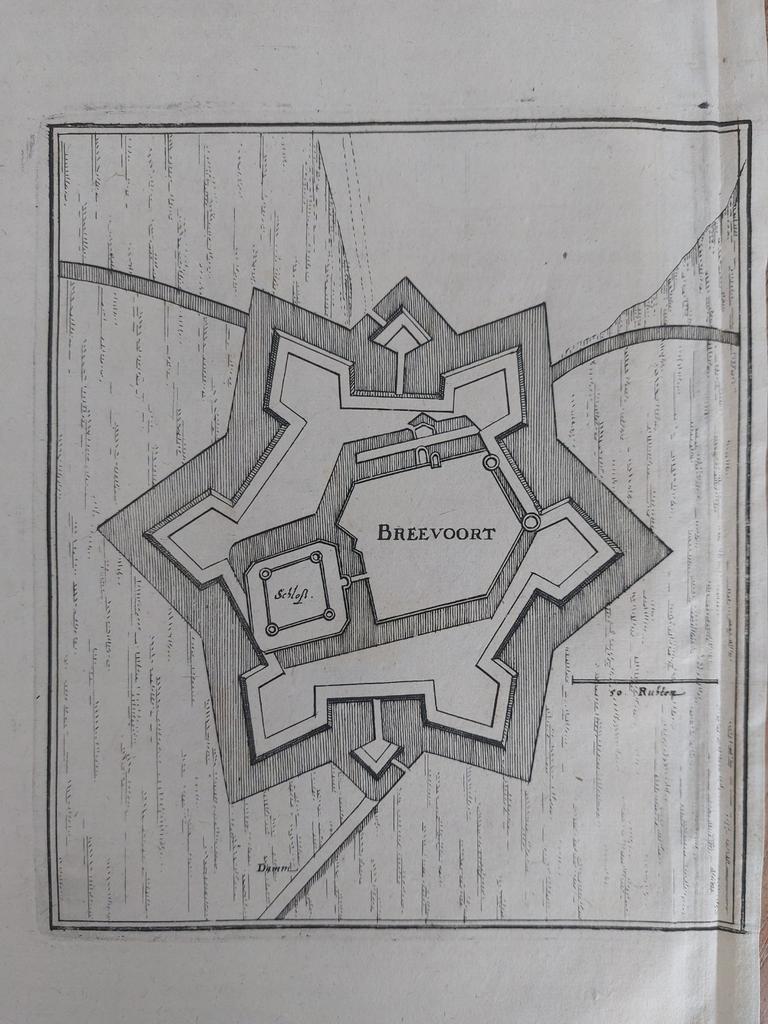 77 / plattegrond Bredevoort Breevoort Kopergravure uit 1659, Antiek en Kunst, Ophalen of Verzenden