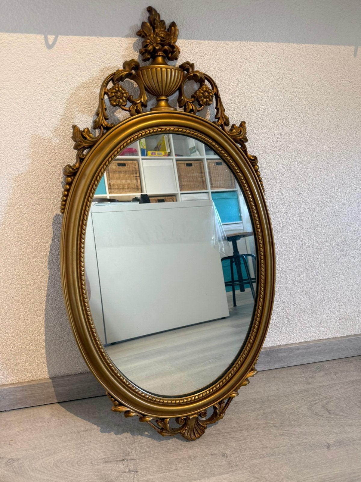 Vintage Pieterman spiegel – prachtige blikvanger, Ophalen, Ovaal, Minder dan 50 cm, Minder dan 100 cm