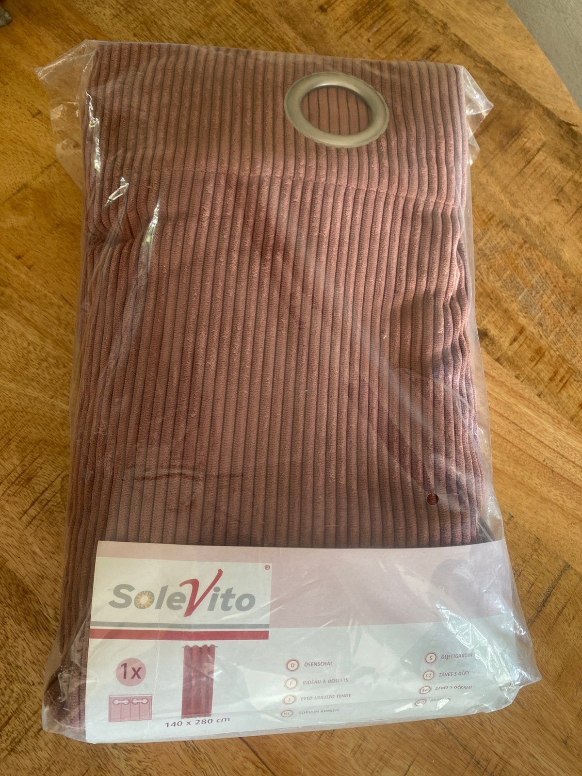 SoleVito Gordijn Roze Ribstof 140x280 cm, Verduisterend, Nieuw, Ophalen of Verzenden, Hornbach