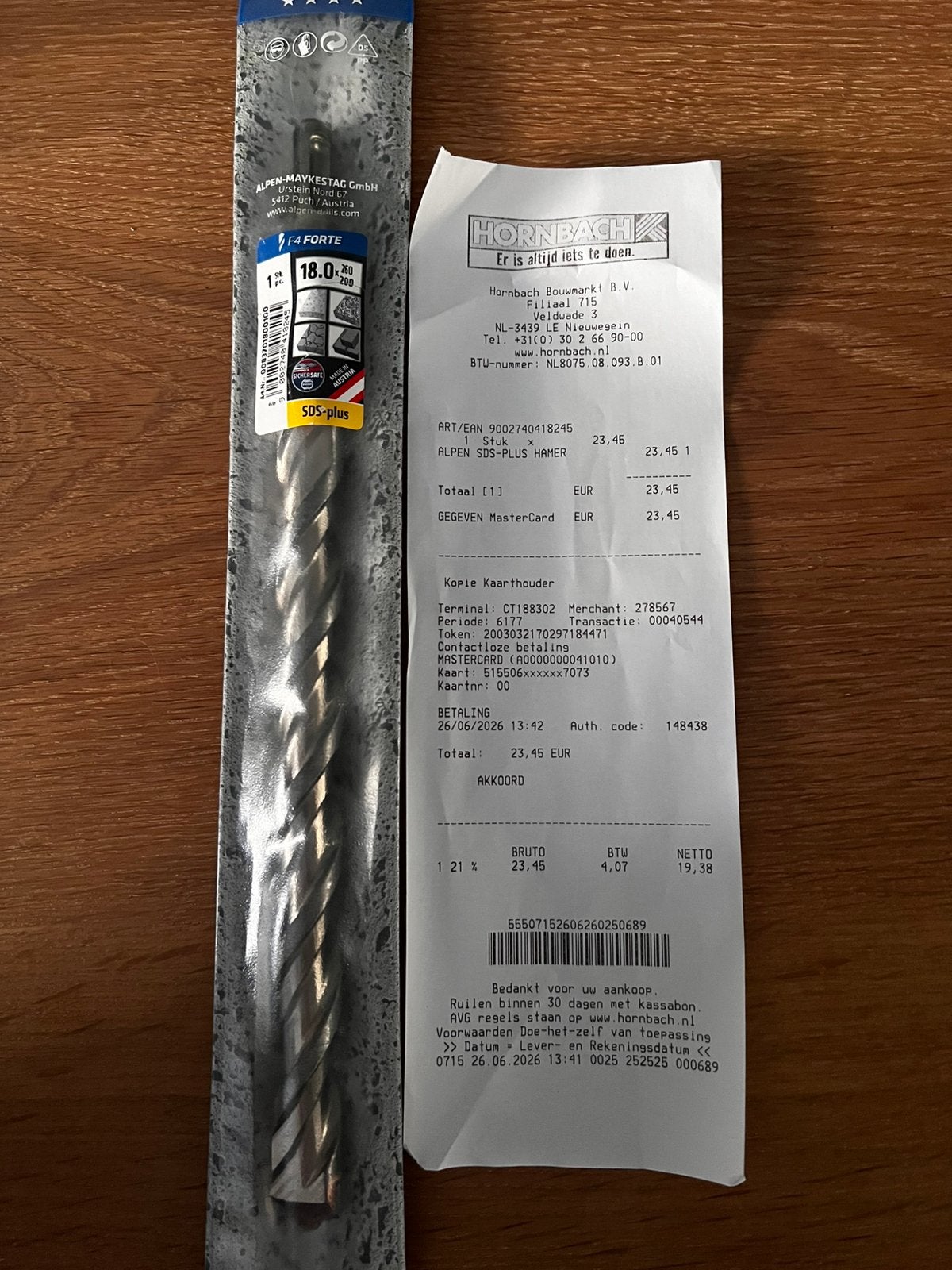 Alpen Steenboor 18.0 x 260 200 SDS plus, Doe-het-zelf en Verbouw, Gereedschap | Boormachines, Ophalen of Verzenden, Nieuw, Overige typen