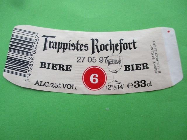bieretiket Belgie 5-5 (13Y) abbaye st remy, Verzamelen, Biermerken, Ophalen of Verzenden, Gebruikt, Overige typen, Overige merken