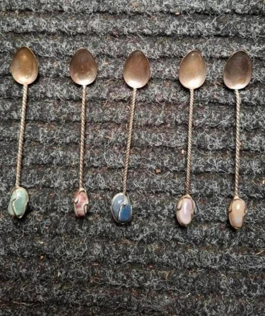Bohemian edelsteen theelepels, Ophalen of Verzenden
