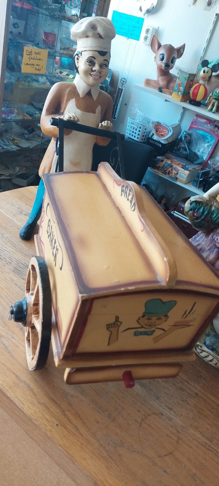Vintage Bakker met broodkar beeld - Decoratie, Ophalen