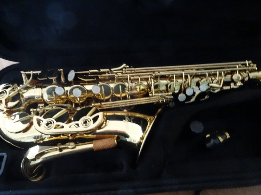 antigua (antiqua) alt saxofoon nieuw, Muziek en Instrumenten, Ophalen of Verzenden, Zo goed als nieuw, Alt, Met koffer
