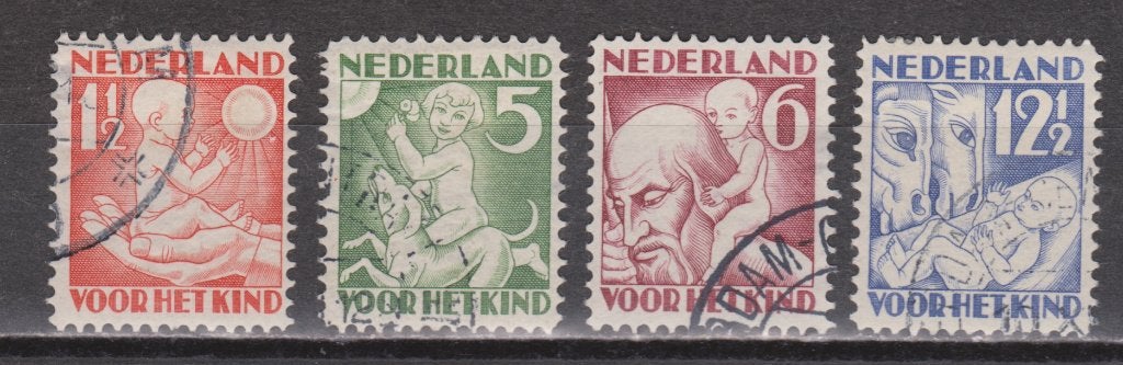 NVPH 232 - 235 geb Kinderzegels 1930 OUD NEDERLAND p/stuk, Ophalen of Verzenden, T/m 1940, Gestempeld