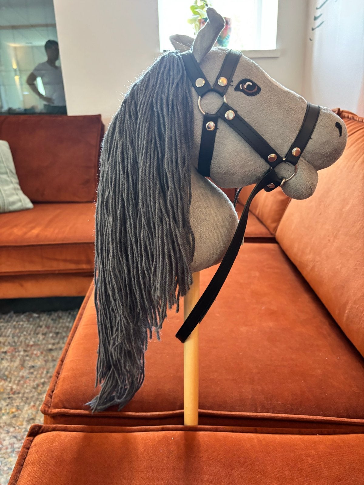 Hobby horse - grijs - zo goed als nieuw, Ophalen of Verzenden, Zo goed als nieuw, Jongen of Meisje