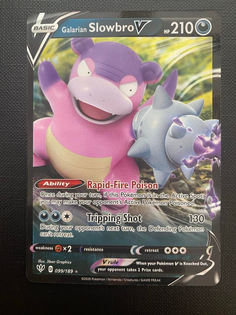 Galarian Slowbro V (099/189), Ophalen of Verzenden, Zo goed als nieuw, Losse kaart, Foil