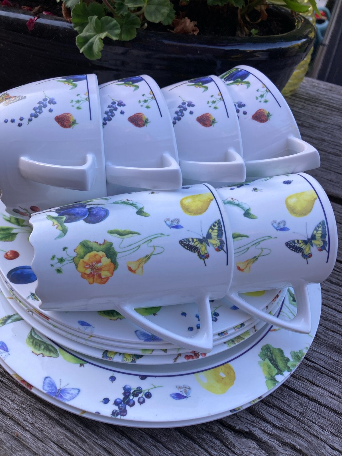 Mepal Janneke fruit vlinder servies buiten servies, Ophalen of Verzenden, Gebruikt