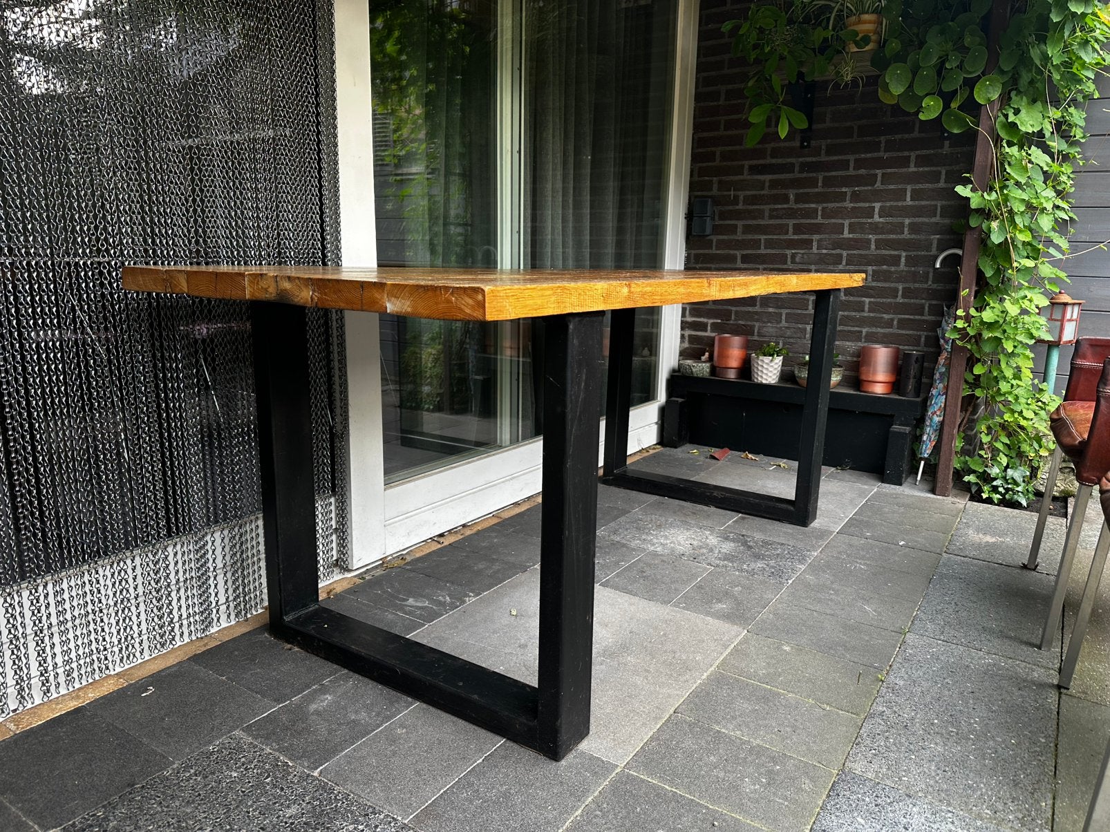 Eettafel 80x200, Huis en Inrichting, Tafels | Eettafels, Ophalen, Gebruikt, Eikenhout, 50 tot 100 cm