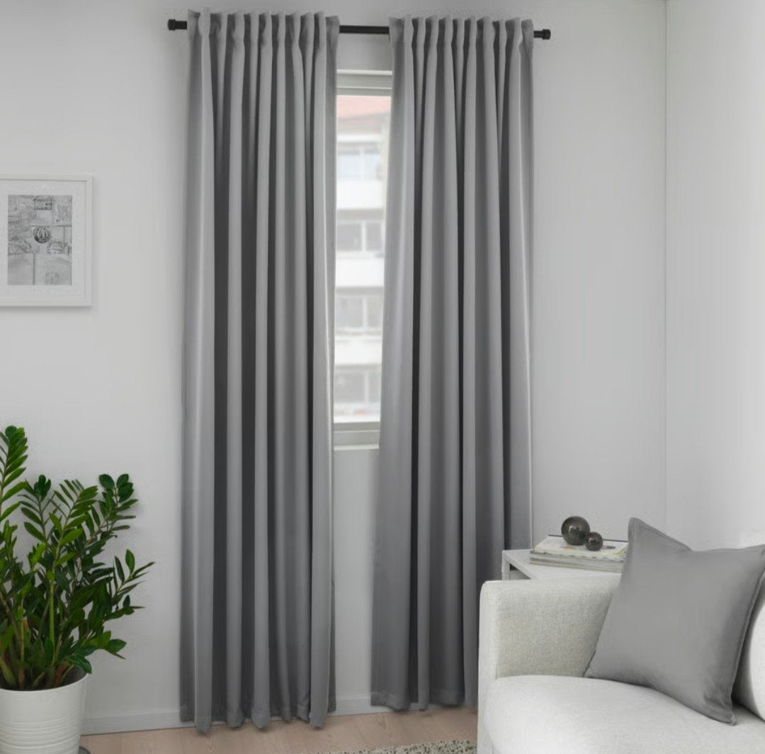 IKEA MAJGULL Verduisterende gordijnen, grijs, 145x300 cm, IKEA, Verzenden, Grijs