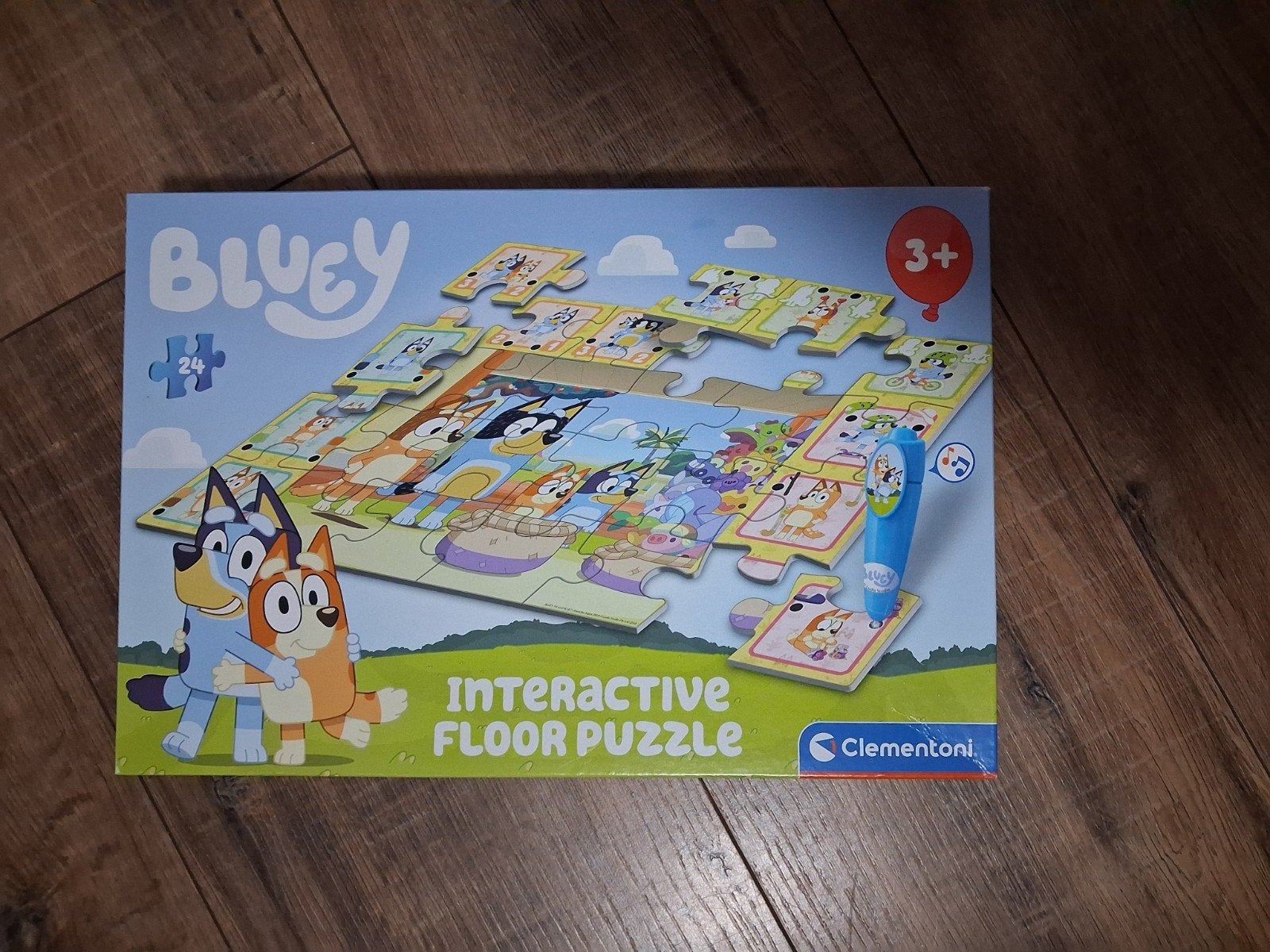 Bluey Interactieve Vloerpuzzel 24 stukjes Clementoni, Kinderen en Baby's, Speelgoed | Kinderpuzzels, Ophalen of Verzenden, 10 tot 50 stukjes