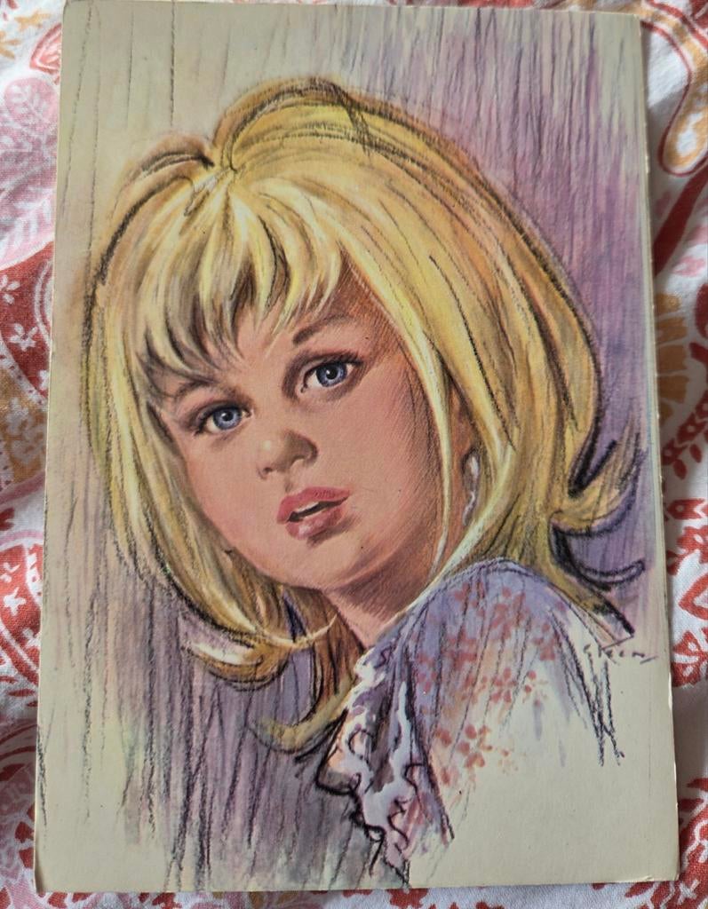 Portret blond meisje - Pax Steen, Verzenden, Ongelopen, Kinderen