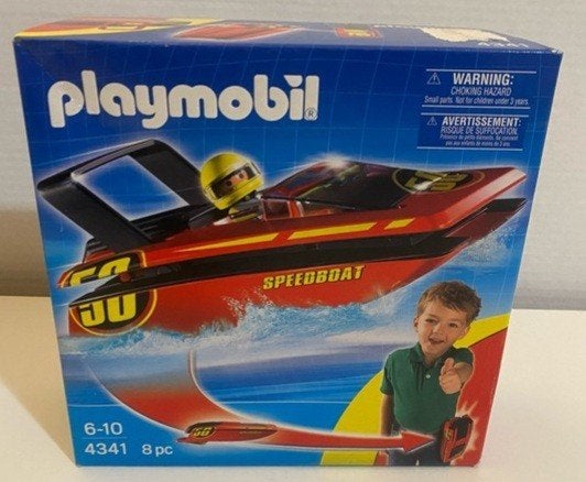 Playmobil set 4341 Rode meeneem speedboot met coureur, Ophalen of Verzenden, Zo goed als nieuw, Boot/Schip