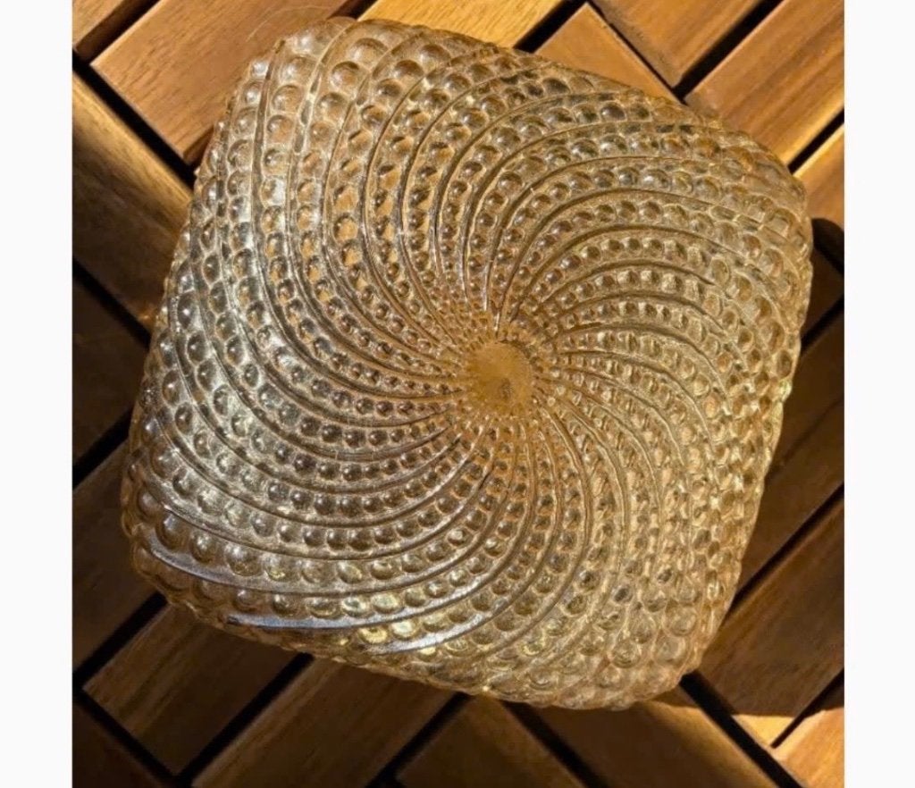 Vintage Retro glazen Plafond lampenkap, Ophalen, Vintage, Overige typen, Goud