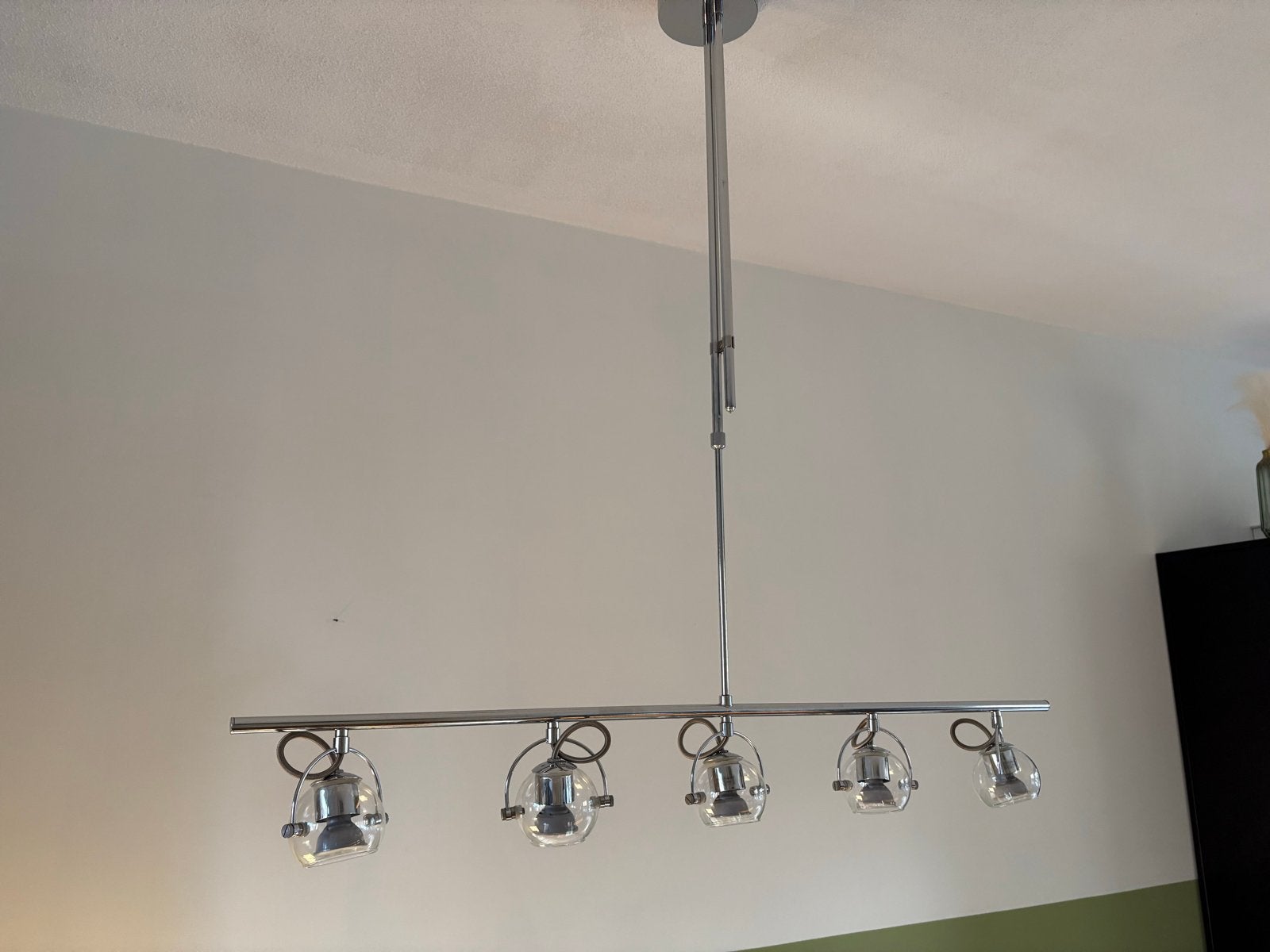 In hoogte verstelbare hanglamp met 5 spots, Huis en Inrichting, Ophalen, Zo goed als nieuw, Metaal, GU10