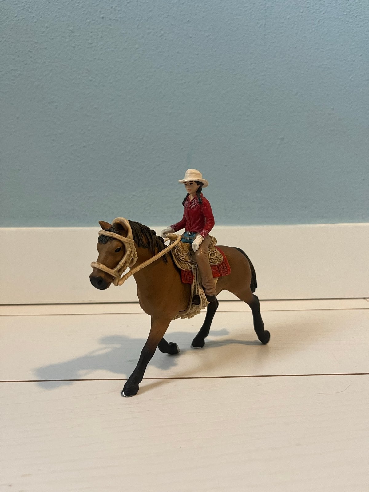Schleich western set 42112  (ruiter), Ophalen of Verzenden, Zo goed als nieuw, Paard, Beeldje of Figuurtje