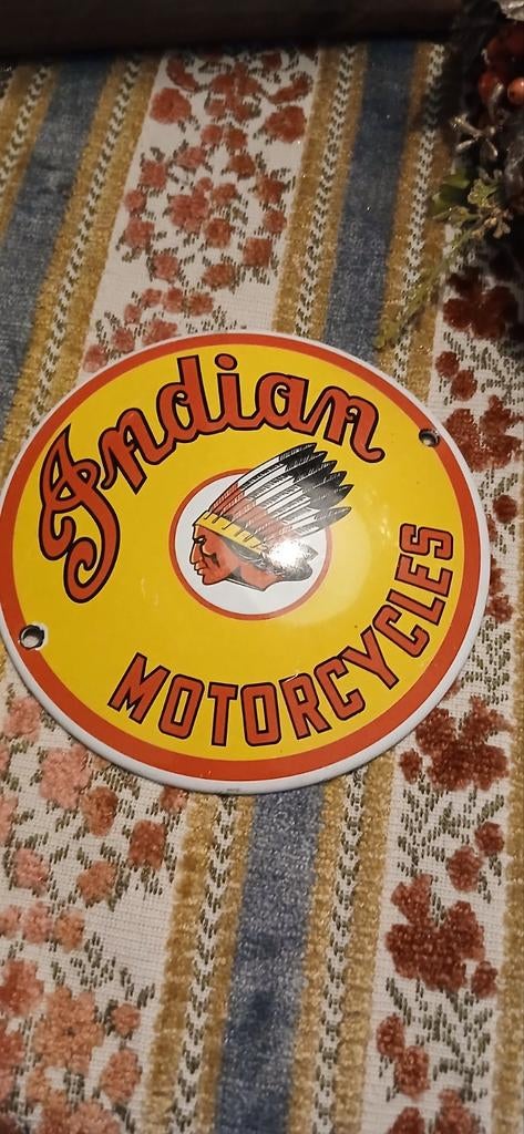 Metalen reclamebord Indian Motorcycles - 13 cm, Ophalen of Verzenden