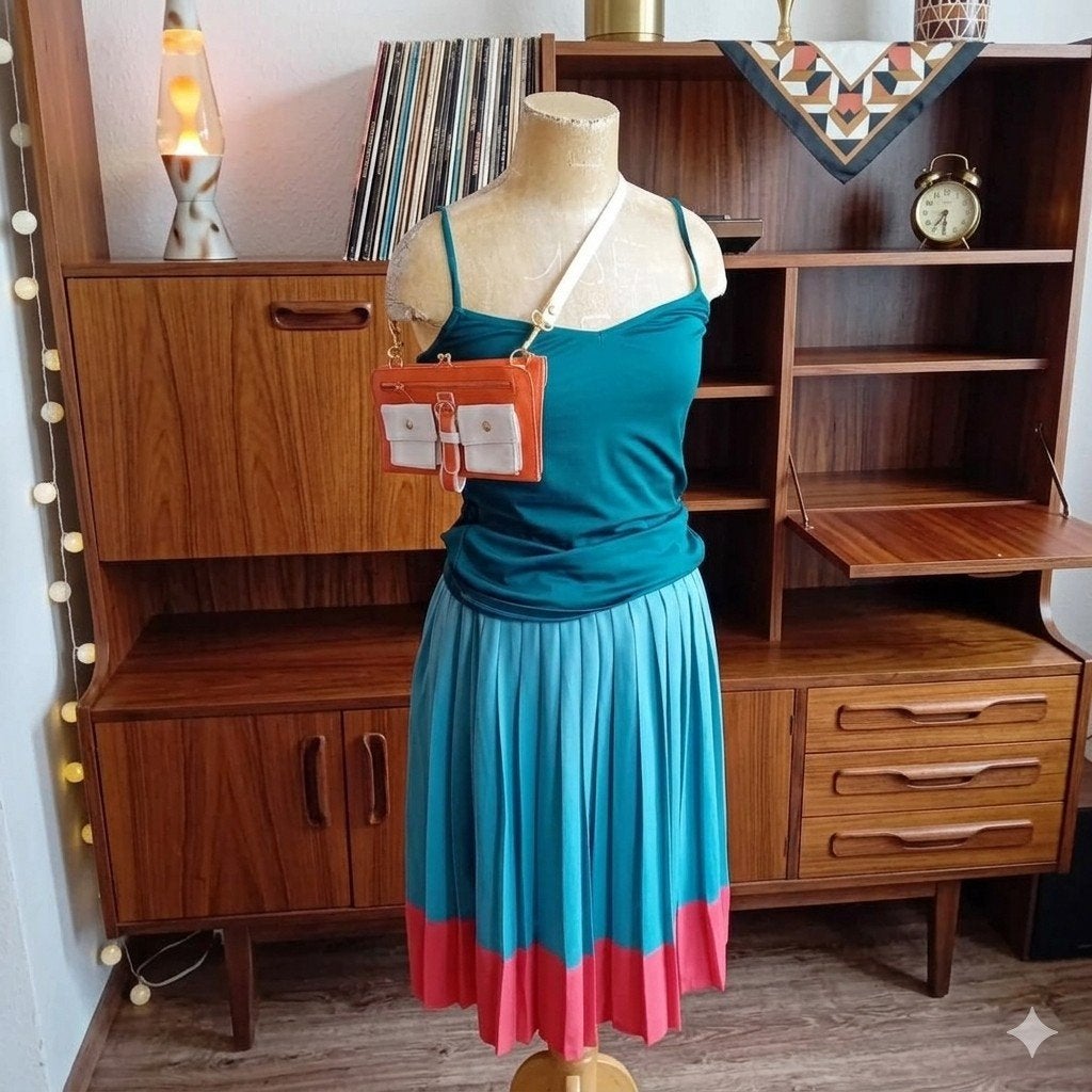 Rok Edith&Ella - Turquoise met roze accent, Blauw, Nieuw, Ophalen of Verzenden, Knielengte