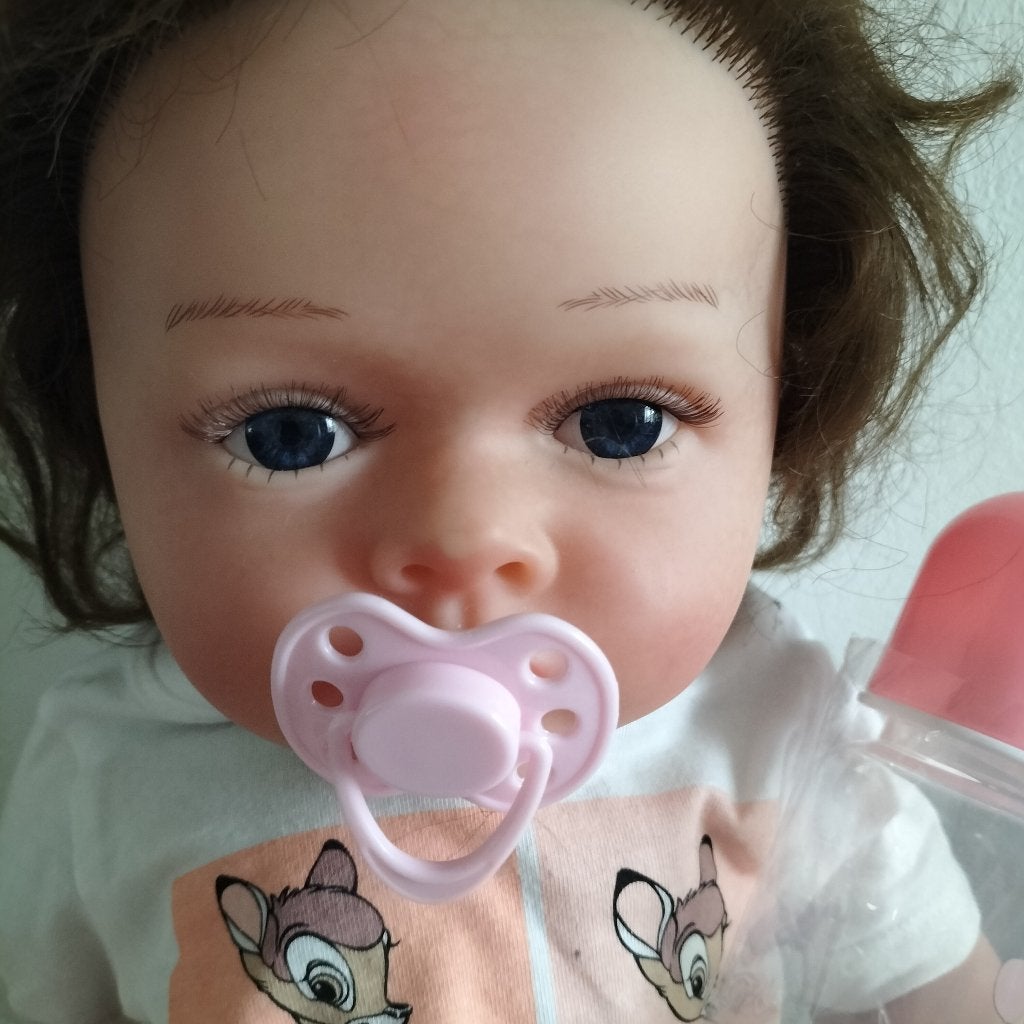 reborn baby meisje van 55 cm, Ophalen of Verzenden, Nieuw, Babypop, Levensecht of Reborn