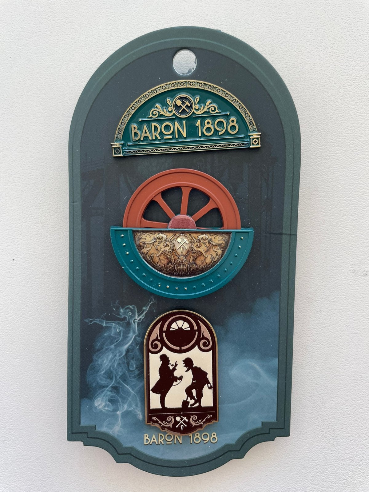 Efteling pin set Baron 1898 op kaartje EPP 492/493/494, Ophalen of Verzenden, Nieuw, Button of Speldje