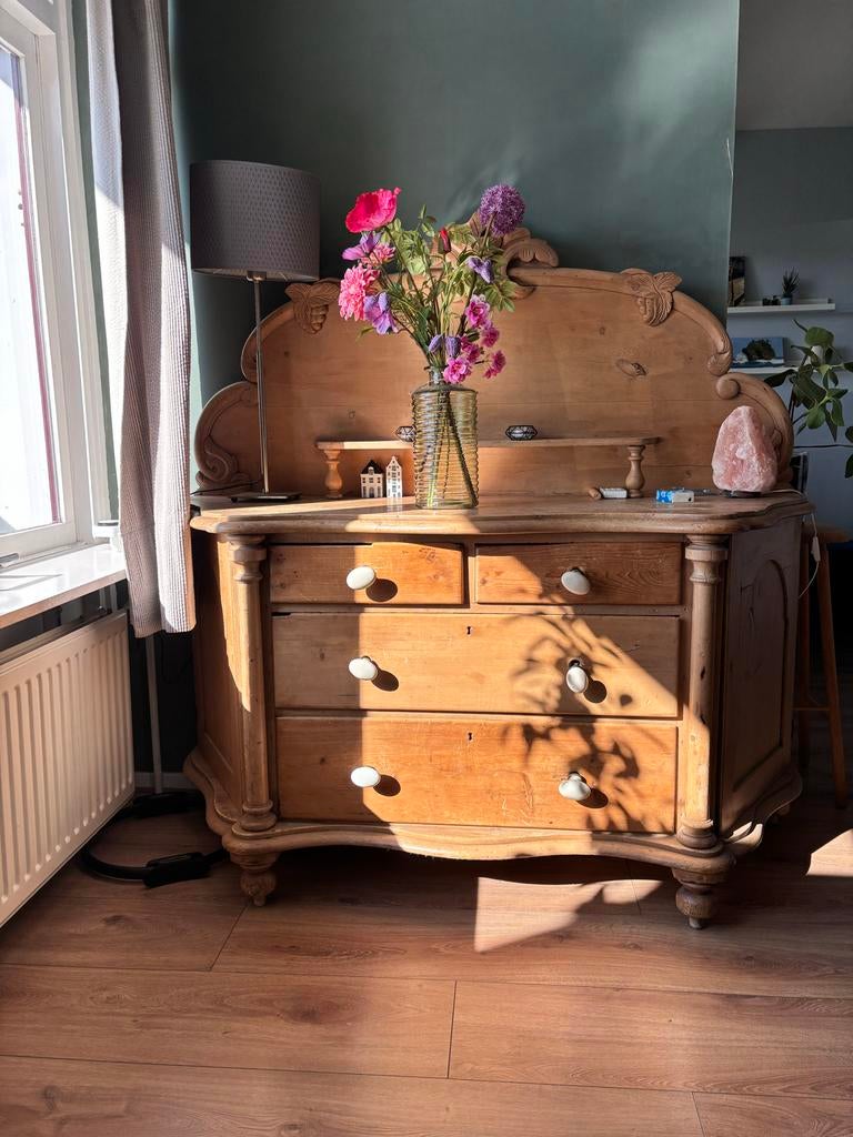 Antieke Engels 19 eeuws grenen dressoir, Huis en Inrichting, Kasten | Secretaires, Ophalen, Gebruikt, Antiek