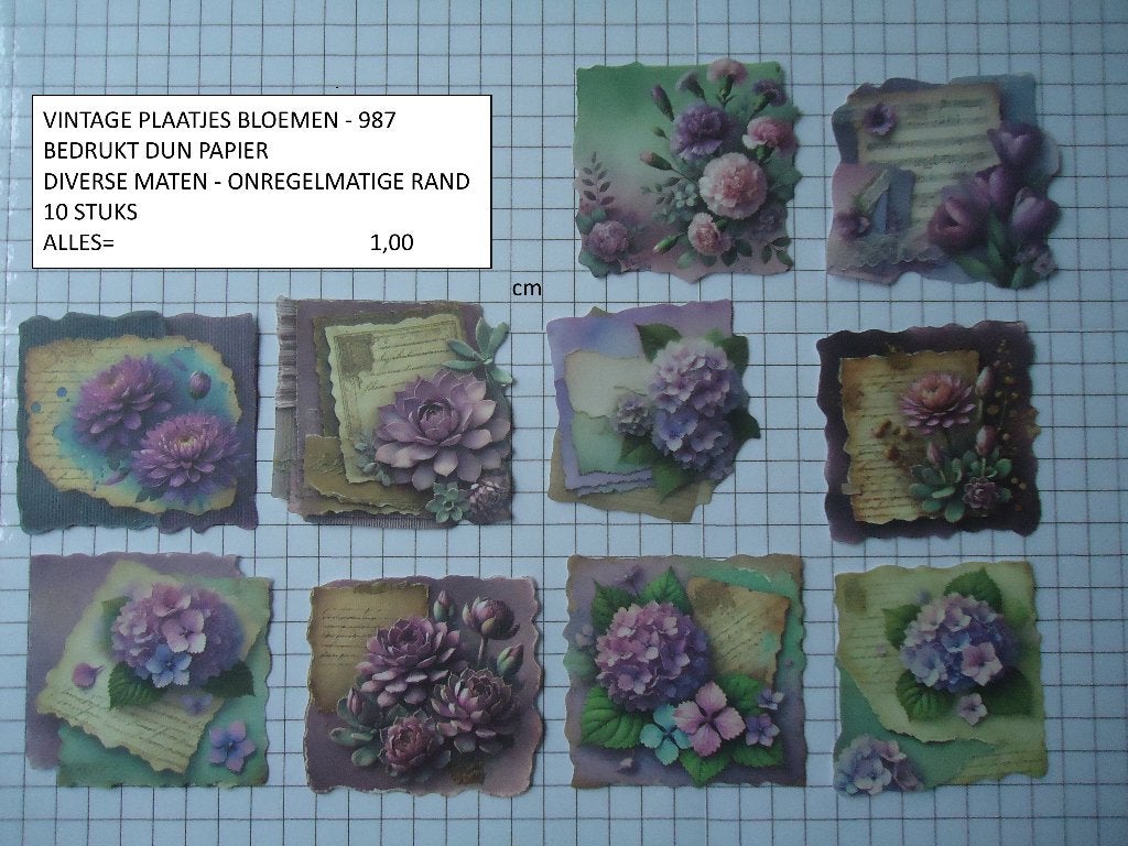 ❤️vintage plaatjes bloemen 987 ( alleen verzenden, Hobby en Vrije tijd, Scrapbooking, Ophalen, Nieuw, Papier of Karton, Overige merken